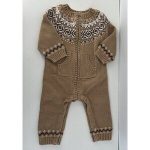 Baby Gap Newborn Outfit Gingerbread Holiday Sweater One Piece Winter Earth Tones